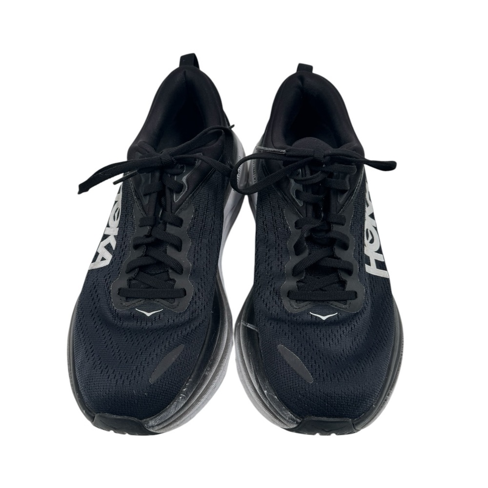 Hoka One One Bondi 8 Athletic Running Sneaker Shoes Black White Size 9 B - Picture 8 of 10